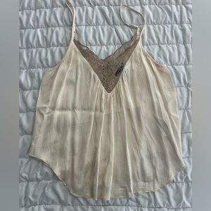 American Eagle Outfitters Cream Asymmetrical Camisole size medium